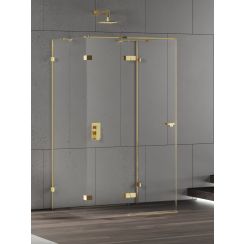 New Trendy Eventa Gold Shine zuhanykabin 90x80 cm négyszögletes arany fényes/átlátszó üveg EXK-4798