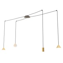 Emibig Fuji függőlámpa 4x W fekete-arany 13504
