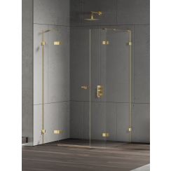New Trendy Eventa Gold Shine zuhanykabin 130x80 cm négyszögletes arany fényes/átlátszó üveg EXK-4776