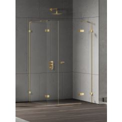 New Trendy Eventa Gold Shine zuhanykabin 150x80 cm négyszögletes arany fényes/átlátszó üveg EXK-4779