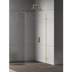 New Trendy Eventa Gold Shine zuhanykabin fal walk-in 150 cm arany fényes/átlátszó üveg EXK-4846
