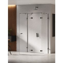 New Trendy Eventa Black Chrome zuhanykabin 120x90 cm négyszögletes fekete fényes/átlátszó üveg EXK-6269