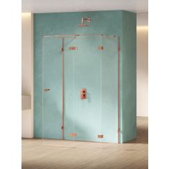 New Trendy Eventa Copper Shine zuhanykabin 90x80 cm négyszögletes réz fényes/átlátszó üveg EXK-6480