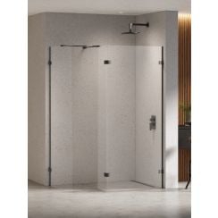 New Trendy Eventa Black Chrome zuhanykabin fal walk-in 120 cm fekete fényes/átlátszó üveg EXK-6325