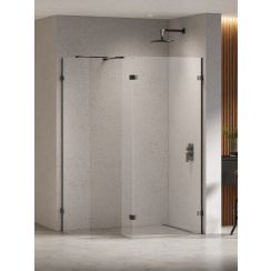 New Trendy Eventa Black Chrome zuhanykabin fal walk-in 120 cm fekete fényes/átlátszó üveg EXK-6332