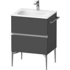 Duravit Sivida szekrény 61x47.7x59.2 cm mosdókagyló alá akasztható grafit-króm SV4650010490000