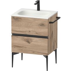 Duravit Sivida szekrény 61x47.7x59.2 cm mosdókagyló alá akasztható fekete-tölgy SV46500BD550000