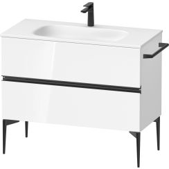 Duravit Sivida szekrény 101x47.7x59.2 cm mosdókagyló alá akasztható fehér-fekete SV46520BD220000