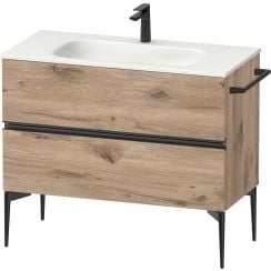 Duravit Sivida szekrény 101x47.7x59.2 cm mosdókagyló alá akasztható fekete-tölgy SV46520BD550000