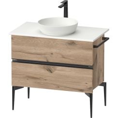 Duravit Sivida szekrény 84.5x47.5x54.8 cm mosdókagyló alá akasztható fekete-tölgy SV46580BD550000