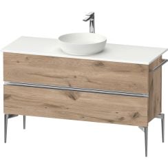 Duravit Sivida szekrény 124.5x47.5x54.8 cm mosdókagyló alá akasztható tölgy-króm SV4660010550000