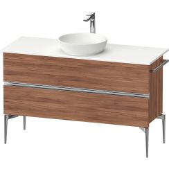 Duravit Sivida szekrény 124.5x47.5x54.8 cm mosdókagyló alá akasztható dió-króm SV4660010790000