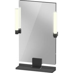 Duravit Sivida tükör 45x65 cm négyszögletes világítással fekete-grafit SV74200BD490000