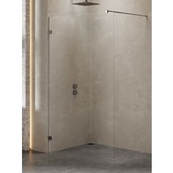 New Trendy Avexa Gunmetal Brushed zuhanykabin fal walk-in 130 cm csiszolt/átlátszó üveg EXK-7096
