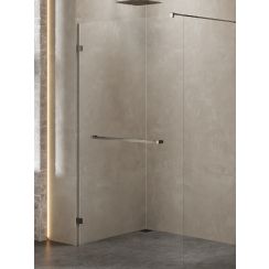 New Trendy Avexa Gunmetal Brushed zuhanykabin fal walk-in 130 cm csiszolt/átlátszó üveg EXK-7118