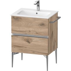 Duravit Sivida szekrény 61x47.7x59.1 cm mosdókagyló alá akasztható tölgy-króm SV4643010550000