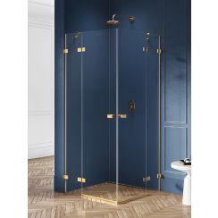 New Trendy Avexa Gold Brushed zuhanykabin 120x100 cm négyszögletes arany csiszolt/átlátszó üveg EXK-1790