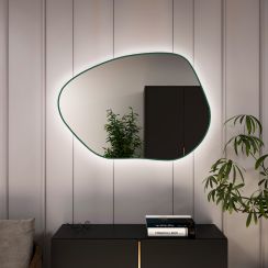 Baltica Design Bright Stain I tükör 80x57 cm világítással zöld 5904107931715