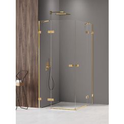 New Trendy Avexa Gold Shine XR zuhanykabin 120x90 cm négyszögletes arany fényes/átlátszó üveg EXK-6831