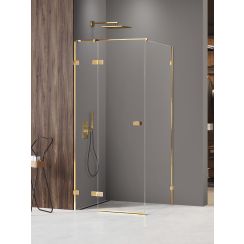 New Trendy Avexa Gold Shine XR zuhanykabin 120x90 cm négyszögletes arany fényes/átlátszó üveg EXK-6806