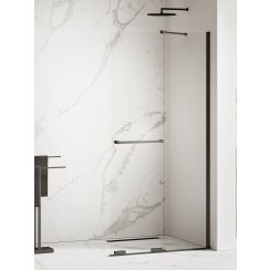 New Trendy Smart Black zuhanykabin fal walk-in 120 cm fekete matt üveg/átlátszó üveg EXK-6678-WU