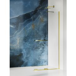 New Trendy Smart Light Gold zuhanykabin fal walk-in 140 cm arany fényes/átlátszó üveg EXK-6733-WU