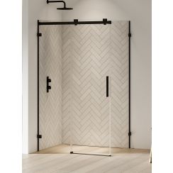 New Trendy Softi X Black zuhanykabin 130x110 cm négyszögletes fekete matt/átlátszó üveg EXK-5411