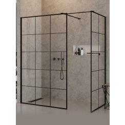 New Trendy New Modus Black walk-in zuhanykabin 150x100 cm fekete matt/átlátszó üveg EXK-5651