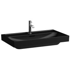 Laufen Meda mosdótál 80x46 cm négyszögletes klasszikus fekete matt H8161177161041