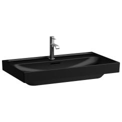 Laufen Meda mosdótál 80x46 cm négyszögletes klasszikus fekete matt H8161177161091