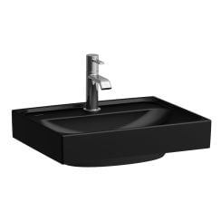 Laufen Meda mosdótál 45x35 cm négyszögletes klasszikus fekete matt H8161117161041