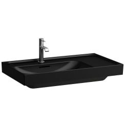 Laufen Meda mosdótál 80x46 cm négyszögletes klasszikus-beépíthető fekete matt H8171167161091