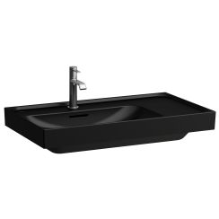 Laufen Meda mosdótál 80x46 cm négyszögletes klasszikus-beépíthető fekete matt H8171167161041