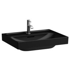 Laufen Meda mosdótál 60x46 cm négyszögletes klasszikus fekete matt H8161137161091
