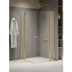 New Trendy New Soleo Light Gold zuhanykabin 110x100 cm négyszögletes arany fényes/átlátszó üveg K-1890