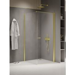 New Trendy New Soleo Light Gold zuhanykabin 120x100 cm négyszögletes arany fényes/átlátszó üveg K-1850-WP