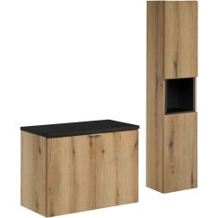 Készlet szekrény Comad Nova Oak NOVA OAK A 82-80-2D, szekrény Comad Nova Oak NOVA OAK A 80-03-2D(W80-01A), NOVA BLACK B 89-80, NOVA BLACK A 83-27-Q(W83-04D)