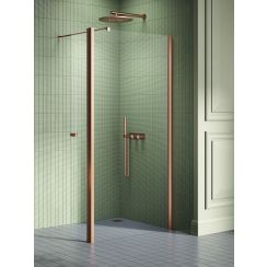 New Trendy New Soleo Copper Brushed zuhanykabin fal walk-in 120 cm réz csiszolt/átlátszó üveg K-2123