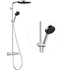 Hansgrohe Pulsify S Puro zuhany készlet fal termosztáttal trópusi zuhany opcióval króm 24237000