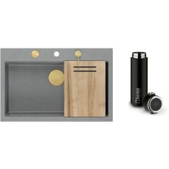 Készlet graniteQ mosogató Quadron Marc HQM7650U5_PVDG1, termikus bögre Quadron M0051