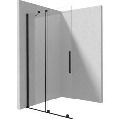Deante Prizma zuhanykabin fal walk-in 140 cm fekete matt/átlátszó üveg KTJ_N34R