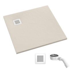 Schedpol Kalait Cashmere Stone négyzet alakú zuhanytálca 100x100 cm bézs 33102PKSTM2