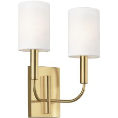 Elstead Lighting Brianna oldalfali lámpa 2x60 W sárgaréz FE-BRIANNA2-BB