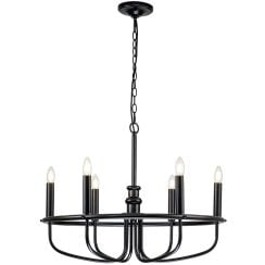 Elstead Lighting Capitol Hill függőlámpa 6x40 W fekete KL-CAPITOL-HILL6-BLK