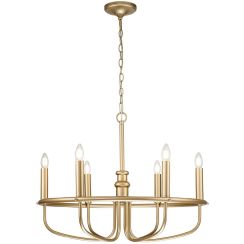 Elstead Lighting Capitol Hill függőlámpa 6x40 W sárgaréz KL-CAPITOL-HILL6-PNBR
