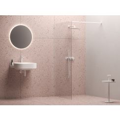 Ravak Walk-In Wall zuhanykabin fal walk-in 130 cm fehér matt/átlátszó üveg GW9WJ0E0SZ1
