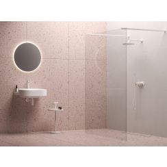 Ravak Walk in Free zuhanyfal 160 cm fehér matt/átlátszó üveg GW9FS0E0SZ1