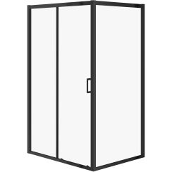 Cersanit Arteco zuhanykabin 120x90 cm négyszögletes fekete matt/átlátszó üveg S913-018