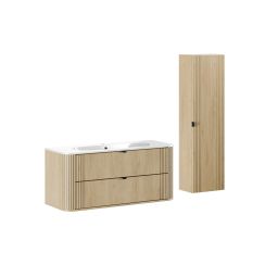 Készlet szekrény Comad Ovalia Cremona OVALIA CREMONA 82-120-46-2S, mosdótál Comad Pure PURE WHITE GLOSS UM 120-46, OVALIA CREMONA 80-40-1D