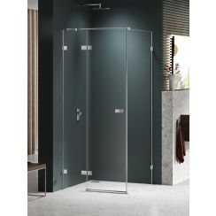 New Trendy Avexa Nickel Brushed zuhanykabin 120x100 cm négyszögletes csiszolt/átlátszó üveg EXK-8488